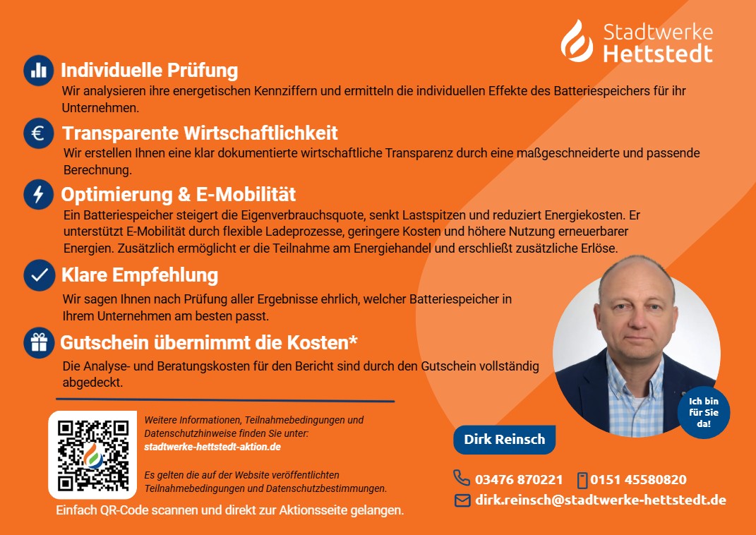 Gutschein Rückseite: Leistungen, Kontaktdaten Dirk Reinsch und QR-Code.